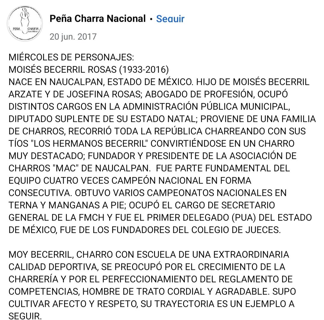 Hoy recordamos a don Moisés Becerril Rosas.