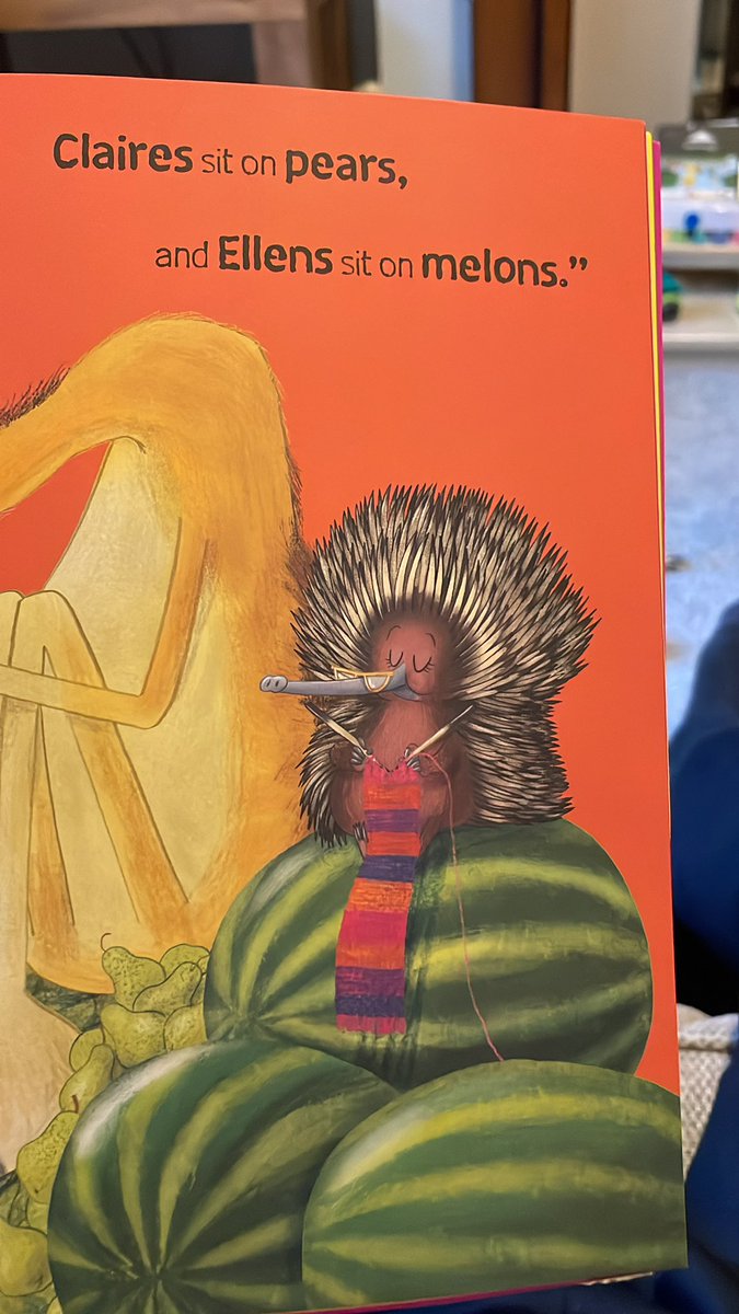 TomFSimpson's tweet photo. @_JimField Hi Jim, just wondering what type of animal Ellen from Oi Duck Billed-Platypus is? All the other animals seem to have alliterative names but we can’t think of an E she looks like. We love the oi books! Thanks  Tom https://t.co/uxIssj4RIV
