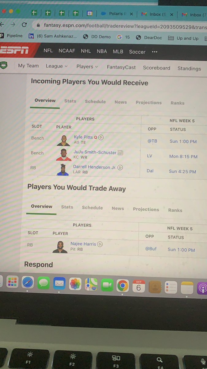 samashko215's tweet photo. @SalVetriDFS What do y’all think? Should I accept? https://t.co/asBA0t3dxm