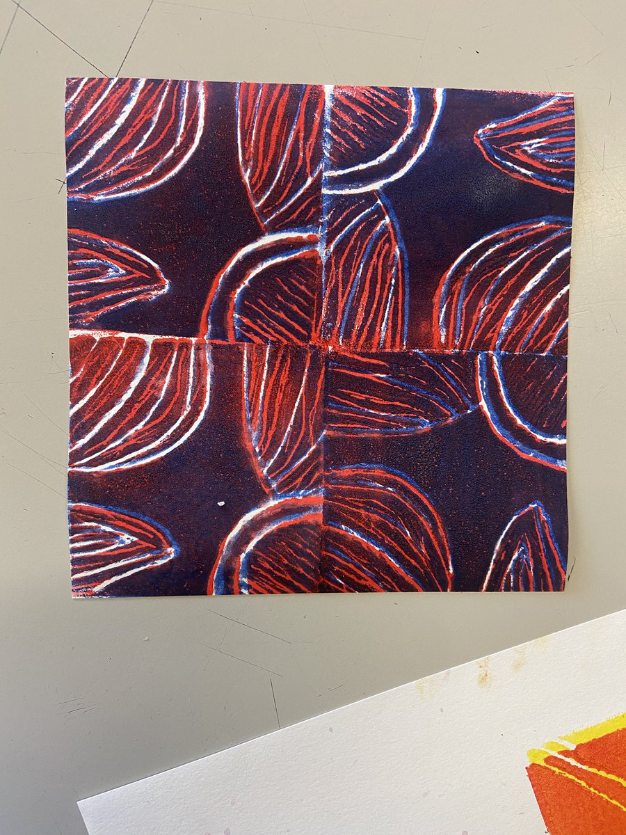 Art, Craft and Design A Level taster sessions #blockprinting <a href="/FGS6thForm/">FGS Sixth Form</a> some lovely outcomes too