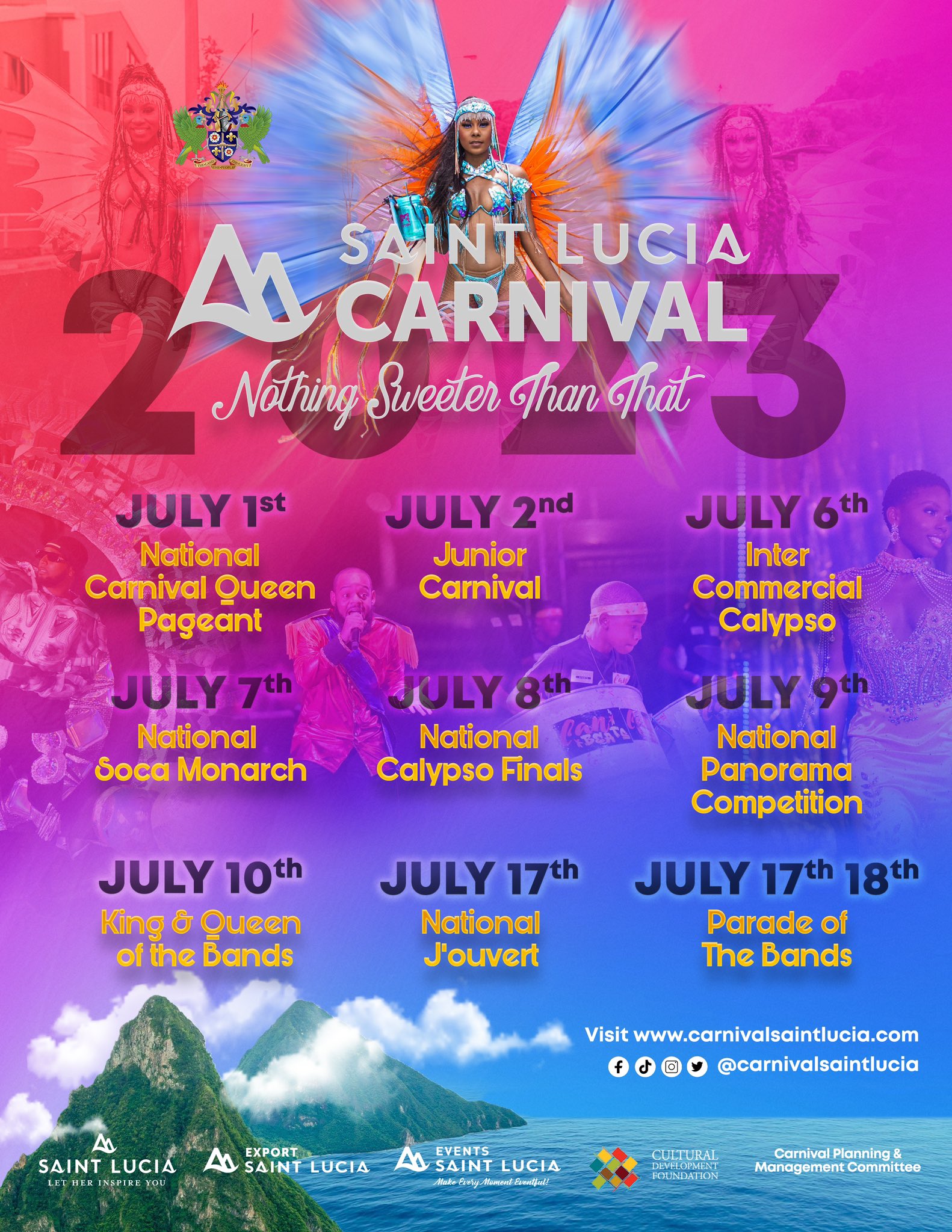 Carnival Saint Lucia on Twitter "OFFICIAL CALENDAR OF EVENTS FOR SAINT