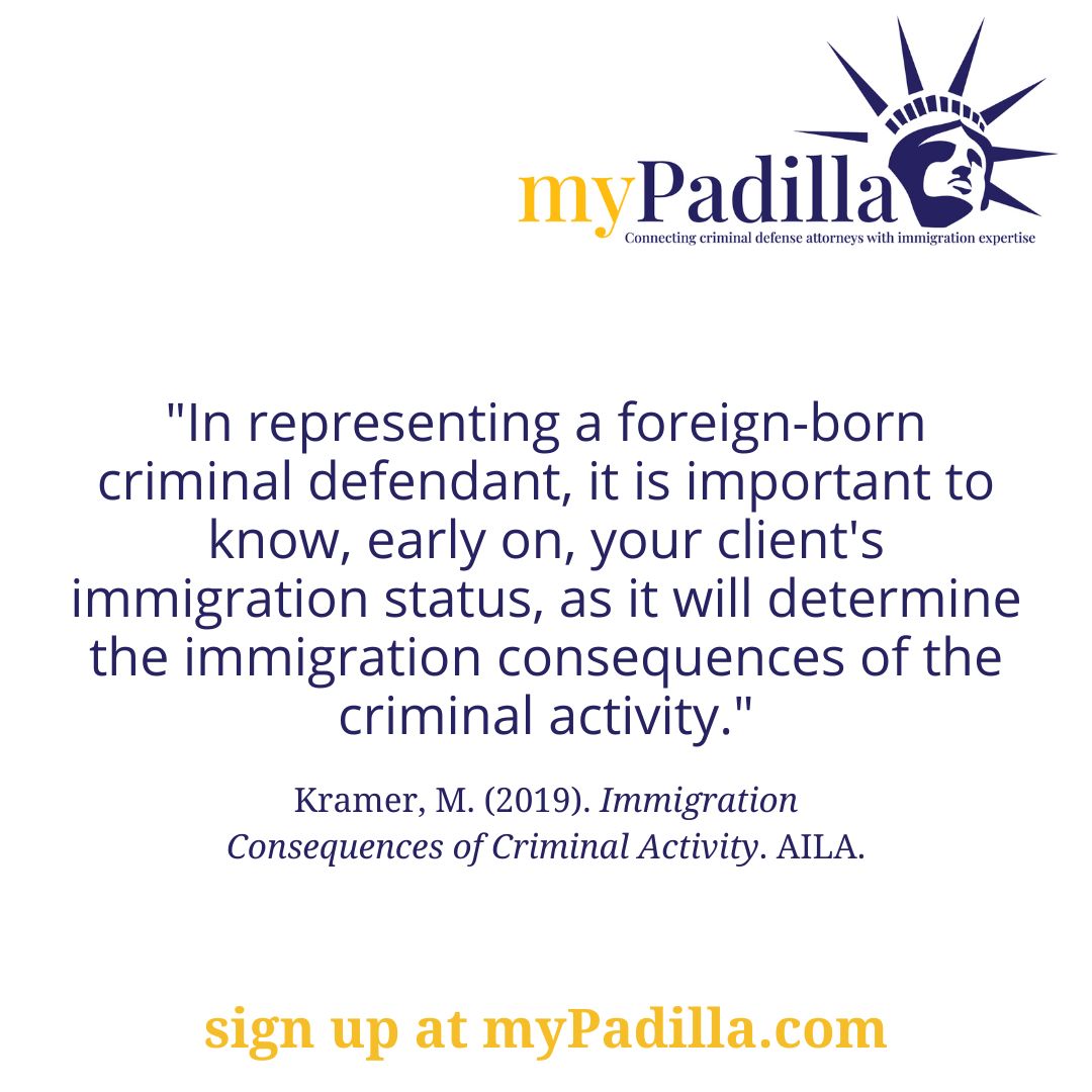 myPadilladotcom's tweet photo. A person's immigration status is not a documented/undocumented binary. There are important details to consider in order to provide accurate advice. Why risk your client's options?
#immigrationlaw #immigrationattorney #criminaldefenseattorney #criminaljustice #indigentdefense https://t.co/DwlgXtuWj9