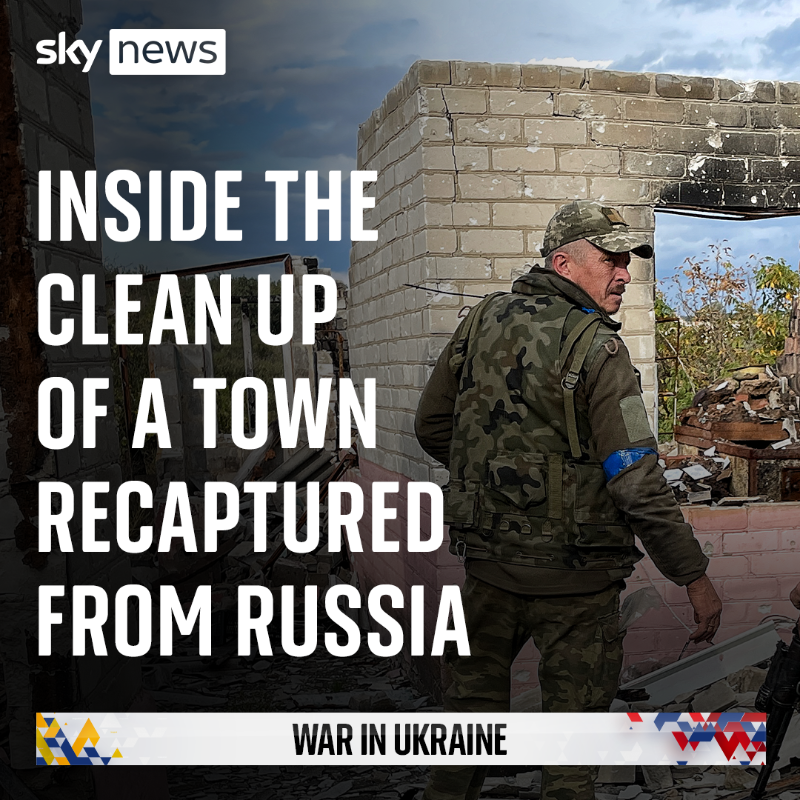 SkyNews's tweet photo. The Ukrainian troops are making such swift advances on the eastern front, the Russian soldiers can't flee quickly enough.

@alexcrawfordsky observed the 'clean-up' taskforce in the Donetsk town of Yampil, as they moved from home to home 👇