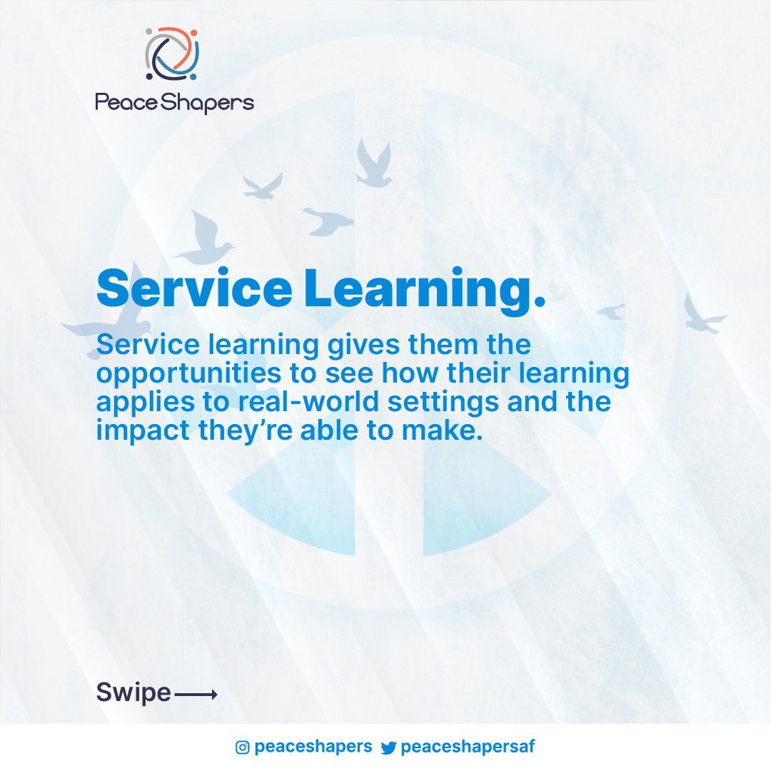 PeaceShapersAf's tweet photo. We @peaceshapers are at the core to engage all young people in  preventing conflict, challenging violence and building lasting peace.

We are approaching this through :
-Education 
-Service Learning 
-Advocacy https://t.co/MMRCdwRlcr