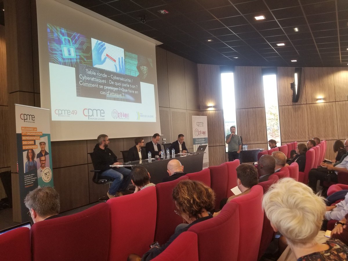 Lancement de la soirée #WeNum sur le #Cybersécurité organisée par la <a href="/cpme49/">cpme 49</a> 
✅ comprendre &amp; anticiper le risque cyber sur vos systèmes d'information
✅ adopter les bons réflexes face à une cyberattaque
Merci aux partenaires <a href="/paysdelaloire/">Pays de la Loire</a> <a href="/TGS_France/">TGS France</a> <a href="/ANSSI_FR/">ANSSI</a> <a href="/CPMEPDL/">CPME Pays de la Loire</a>