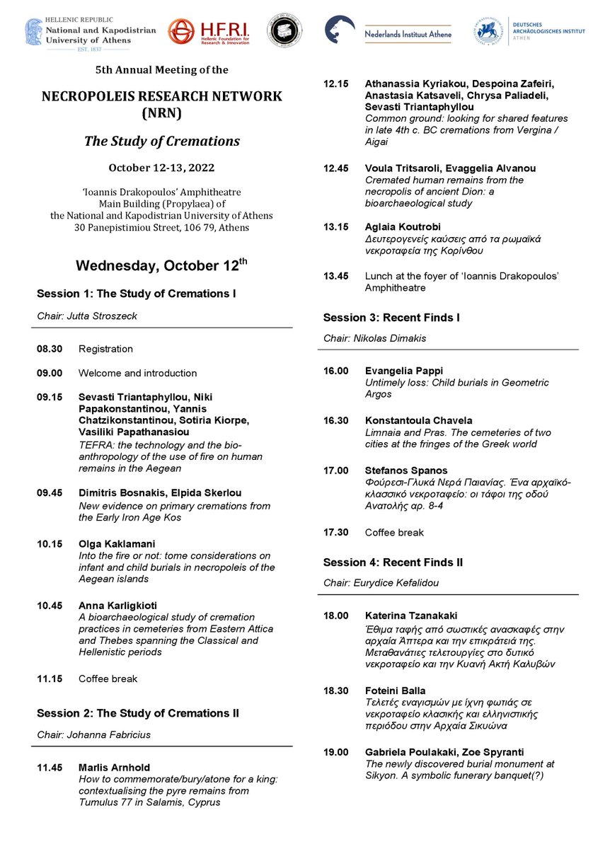 annamolesosteo's tweet photo. #Necropolis Research Network #Conference: Next week in Athens! 12-13 Oct. 13 Oct 16.30: Anna Moles, Tamara Dijkstra, Chryssa Vergidou, Voula Tritsaroli "Integrating evidence: understanding the impact of #mobility on past #lifeways in #RomanGreece" #NRN2022 #mortuaryarchaeology https://t.co/cuHpOw16k2