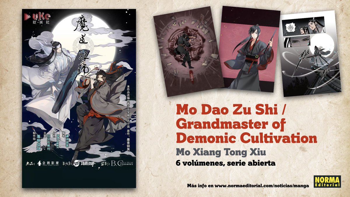 NormaEdManga's tweet image. ¡Sí, @normaedmanga publicará #MoDaoZuShi ‘Grandmaster of Demonic Cultivation! ¡Llega por fin a nuestras tierras este glorioso manhua repleto de acción, fantasías y espíritus!