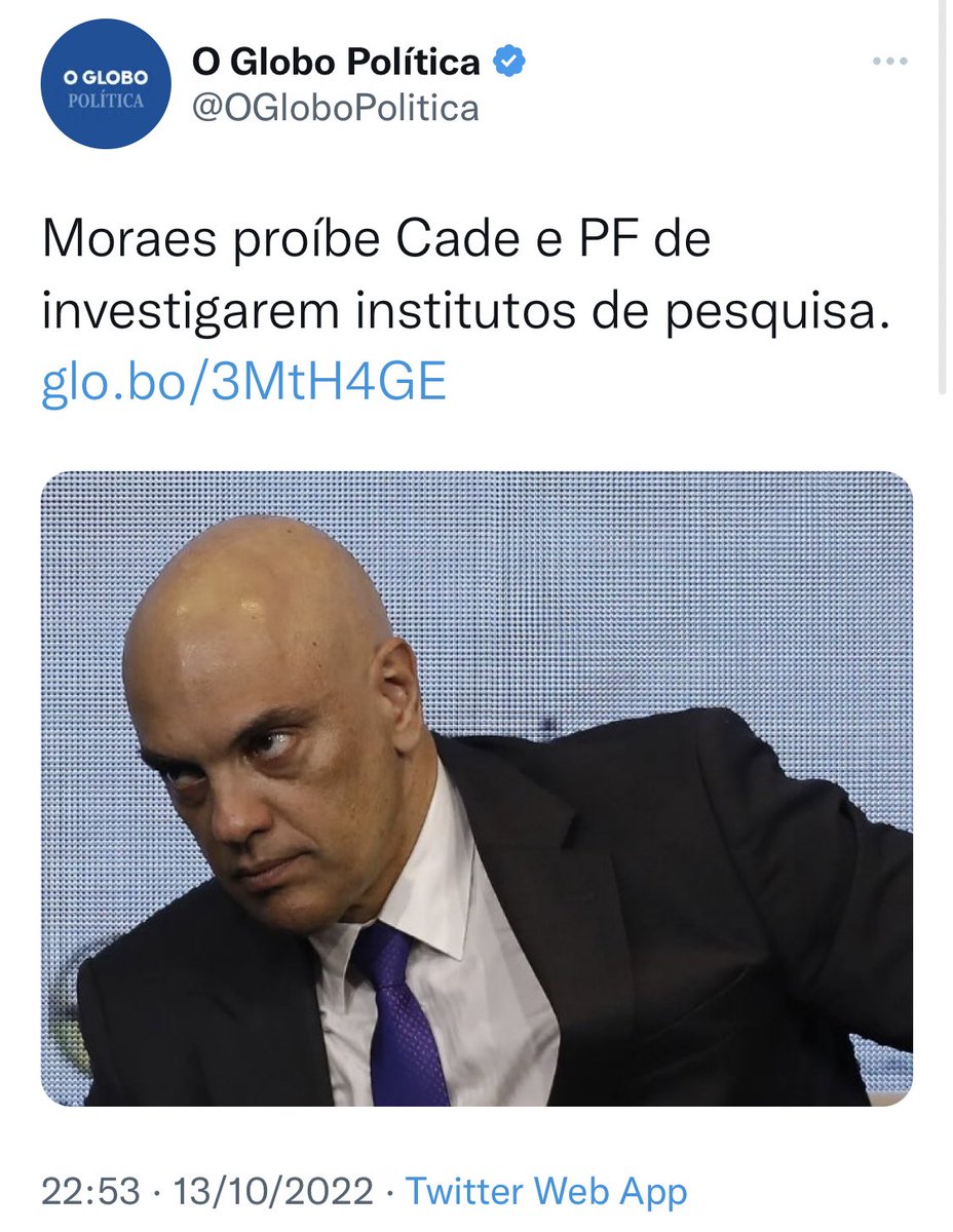 Surreal tudo isso… “ Houve usurpação da competência da Justiça Eleitoral, que em sua avaliação teria a atribuição para instaurar eventual investigação.” Logo ele falando em usurpação de competência???