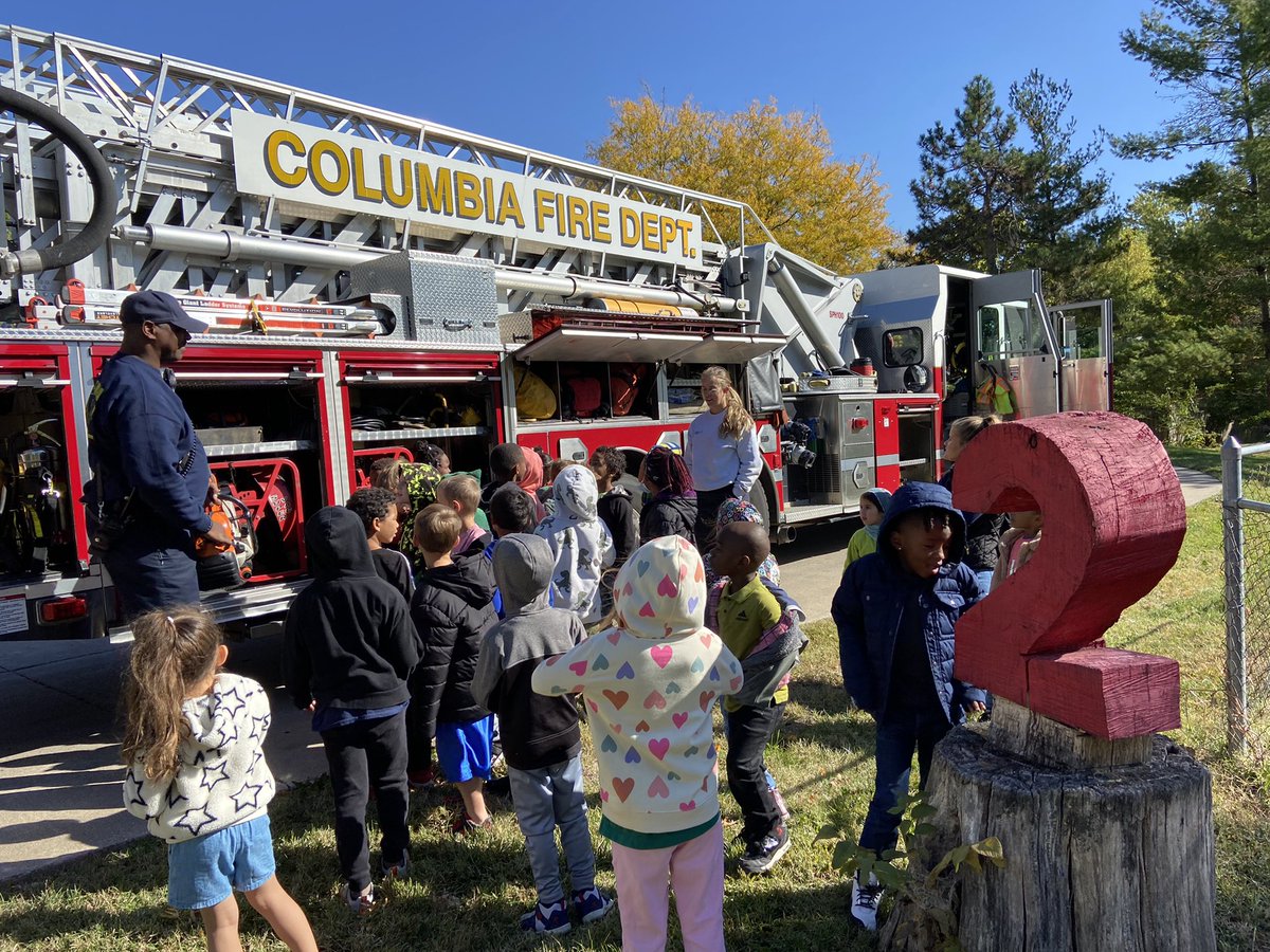 Thank you Fire Station 2 for hosting our first graders today! They did a great job learn g about fire safety! #100yearsfirepreventionweek #cpsbest #iteachfirstgrade