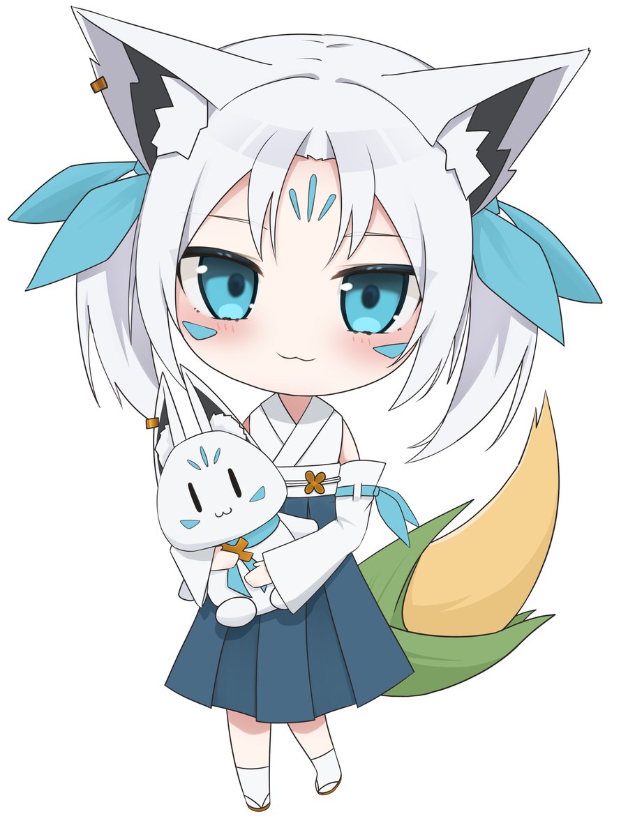1girl fox girl animal ears fox ears bangs white background simple background  illustration images
