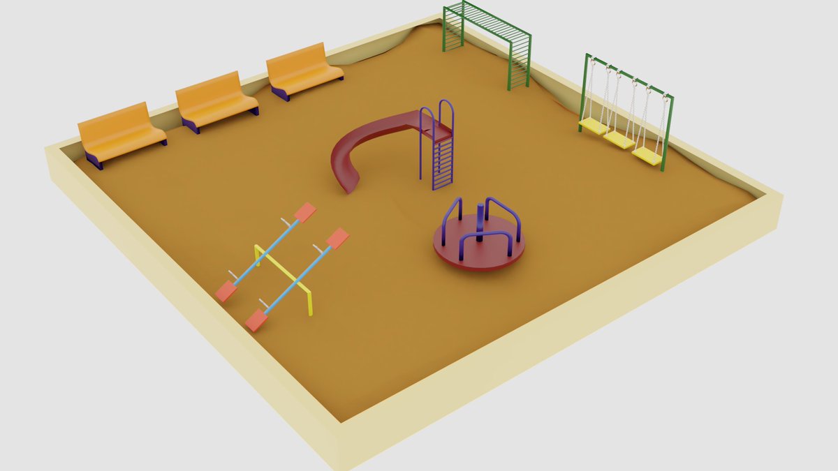 RushabhDoshi90's tweet photo. low poly children park #Blender3D https://t.co/xAjeHdRDqf