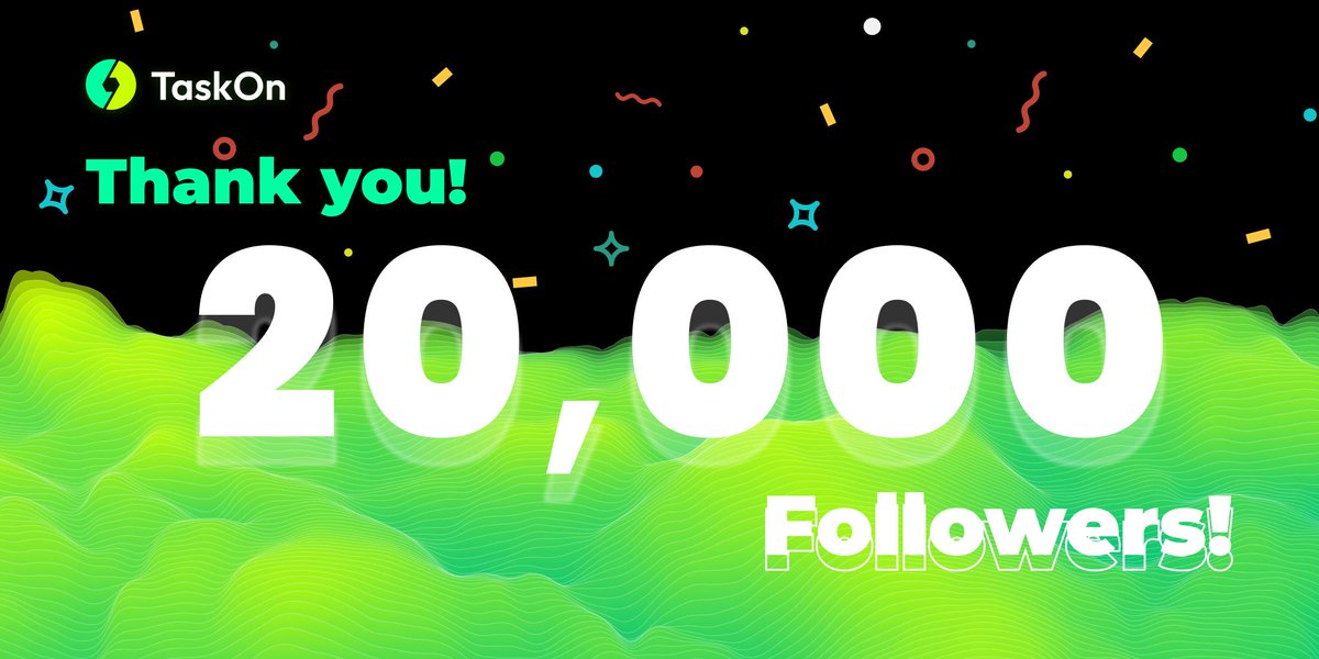 taskonxyz's tweet photo. 🥳We just reached 2⃣0⃣0⃣0⃣0⃣ followers!
❤️Big thanks to our #TaskOn community members!
🤗A wave of #Giveaway #campaigns are still ongoing!

🌻Check em out at: https://t.co/E3zpHdBIWY

⭐️Discord: https://t.co/ucflrpNmlv 
⭐️TG: https://t.co/2rwqyCk2ic https://t.co/WqrAKcsIXp