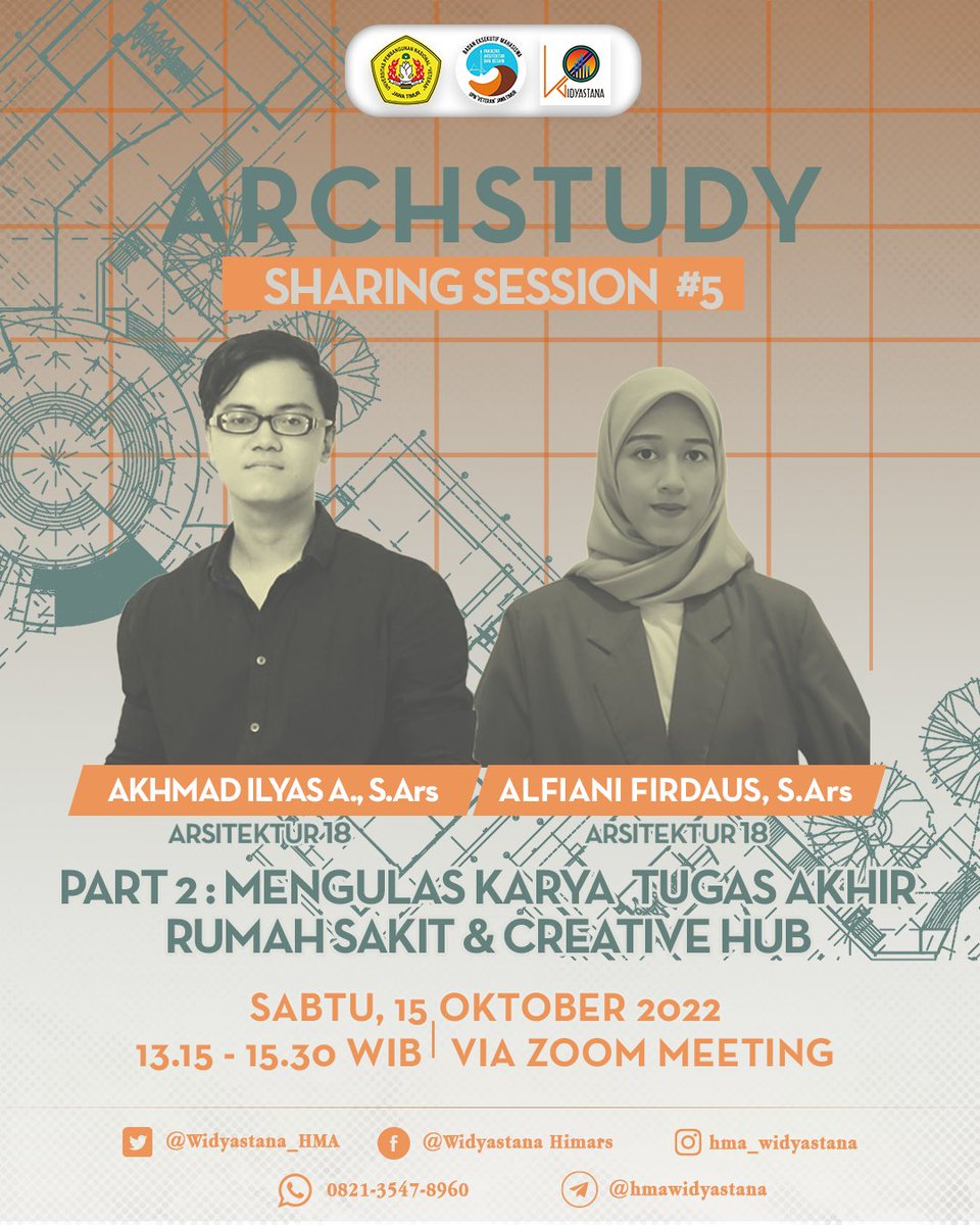 Widyastana_HMA's tweet photo. *ARCHSTUDY SHARING SESSION VOL. 5*
Halo warga Arsitektur!✨️
Pada kesempatan kali ini, kita akan mengulas Karya Tugas Akhir dari mahasiswa freshgraduate Arsitektur UPN Jatim periode TA 2022.
Catat tanggalnya ⤵️
See you there and don't miss it!😉
#ARCHSTUDY
#KITAGAPAIBERSAMA https://t.co/zFfYdbvMsl