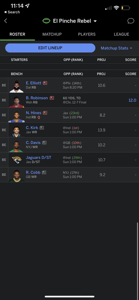 Sito127's tweet photo. @FantasyAlarm Need a big time trade suggestion. Trade Ezekiel Elliott for Brandin Cooks or Adam Thielen? Here’s my current team. Have a claim for Doubs 🤞🏼 https://t.co/jTK3FRBmY3