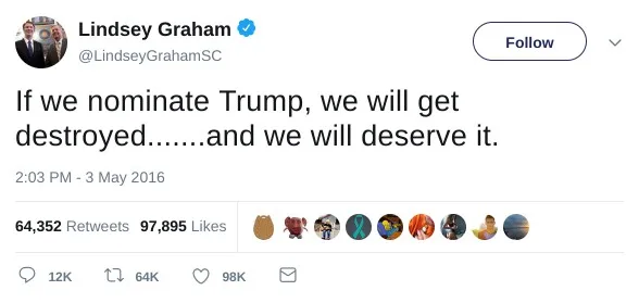 ReallyAmerican1's tweet photo. Lindsey Graham's tweet about the GOP getting destroyed is slowly but surely coming to fruition.

And they do deserve it. https://t.co/yVpjWz8ydS