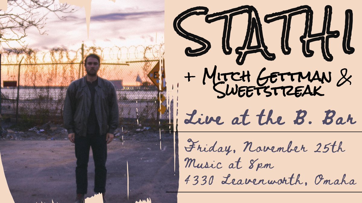 the_stathi's tweet photo. Hometown gig the day after Thanksgiving at @TheB_BarOmaha <3 https://t.co/0fJp18wLot