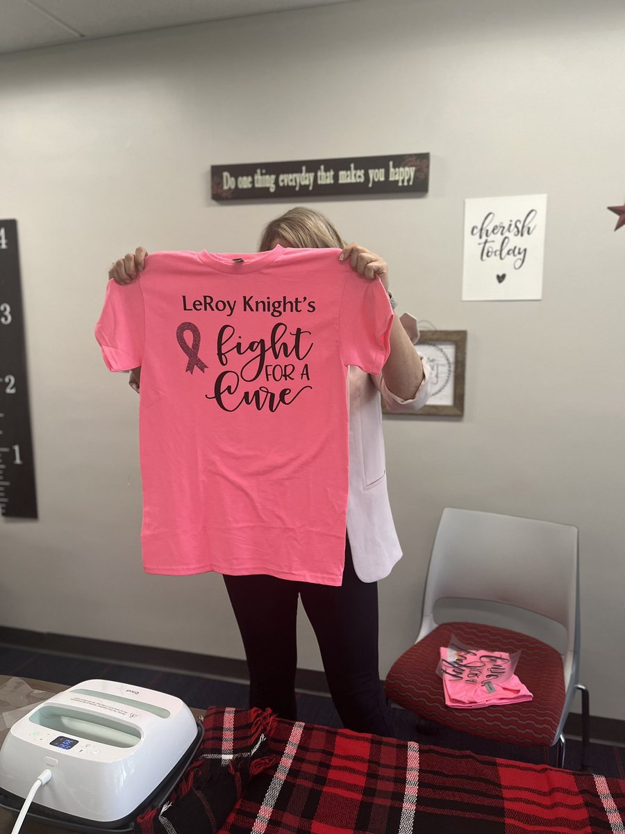 LeRoyWSS's tweet photo. We were hard at work these past few days making LeRoy Knights staff team t-shirts for the upcoming @MakingStrides walk at #FrontierField in @rochester! #community #teamwork https://t.co/XDtfuGN6c4