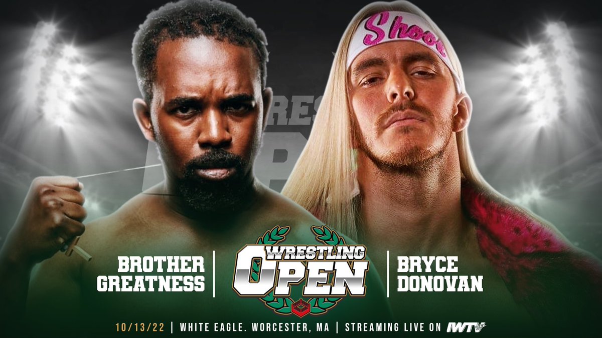 🚨OPENING MATCH ALERT🚨 Can Brother Greatness continue to spread the good word? Or will Bryce leave him Shook? Join us LIVE on IWTV at 8 EST and find out! #WrestlingOpen