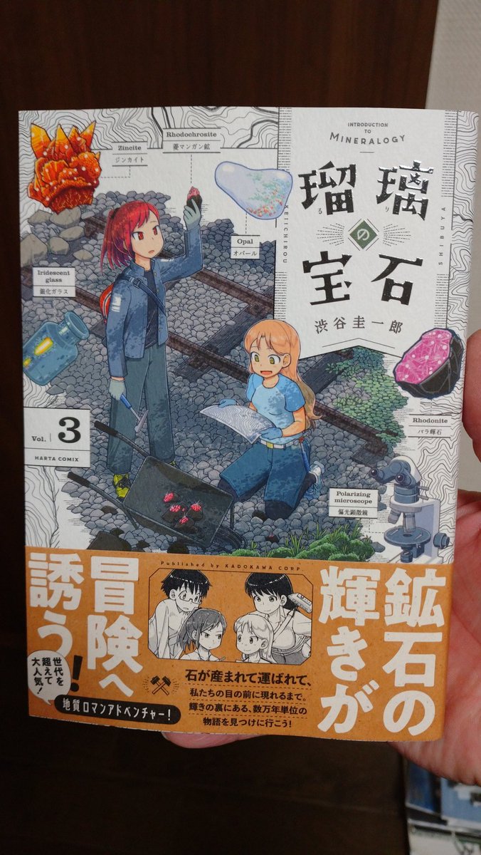 「瑠璃の宝石」3巻出てたー!
このまんがも大好きです。
鉱物採集に行きたくなります。
面白いですよ! 