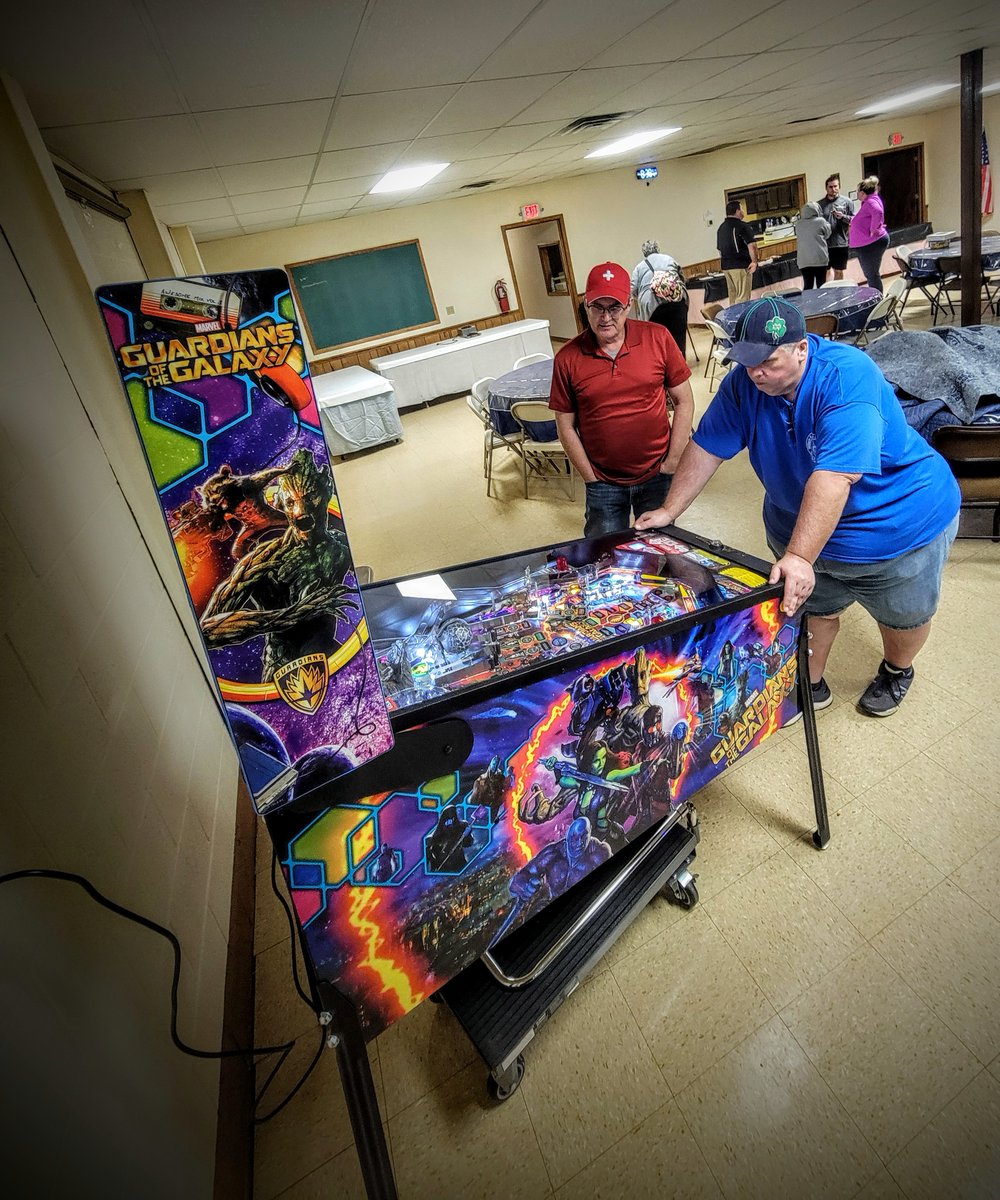 Mad_Pinball's tweet photo. Hello world, I'm your ch-ch-ch-chery bomb!
Fresh off of the Stern Pinball assembly line Guardians of the Galaxy Pro visited the Hoover Pinball League.
New games are arriving every week! What can we put in your game room?
#HPL #pinball #GoMad #GetMad #MadPinball https://t.co/lzI9OGzeRs