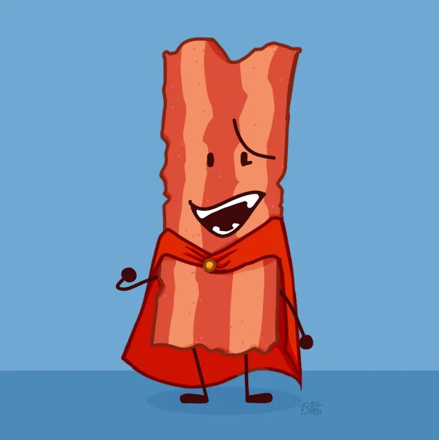 hearing about bacon man fresh after my main fandom being object shows was like being punched #jrwifanart 