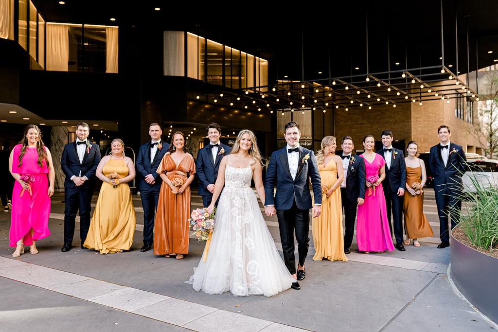We love this unique Bridesmaid look! See more joyous photos from this colorful spring wedding: l8r.it/UMhI

Spotlight WiH Partners- 
Venue: <a href="/FSHotelHouston/">Four Seasons Hotel Houston</a>
Cake: <a href="/SusiesCakesTX/">SusiesCakesHouston</a>

Contributor: Courtney Tate Photography

#WeddingsinHouston  #SpringWedding
