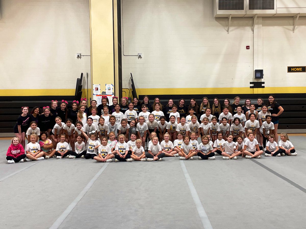 Our ENTIRE cheer program, 1st-12th grade, performed their routines for each other tonight. SO MUCH love and encouragement in this gym!! Good luck to all 5 of our teams this weekend competing <a href="/penfieldcheer/">Penfield Cheer</a>. #WEAREHFL <a href="/HFLCSDAthletics/">HF-L CSD Athletics</a>