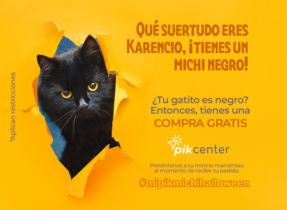 pikcenterCOM's tweet photo. [CONCURSO] 🐈‍⬛ Tu gatito negro te traerá mucha pero mucha suerte… Y una compra 𝗚𝗥𝗔𝗧𝗜𝗦 en #pikcenter  🤩

Revisa términos y condiciones de la promoción en ➡️ https://t.co/GvkN482i0t https://t.co/T4TvJckde5