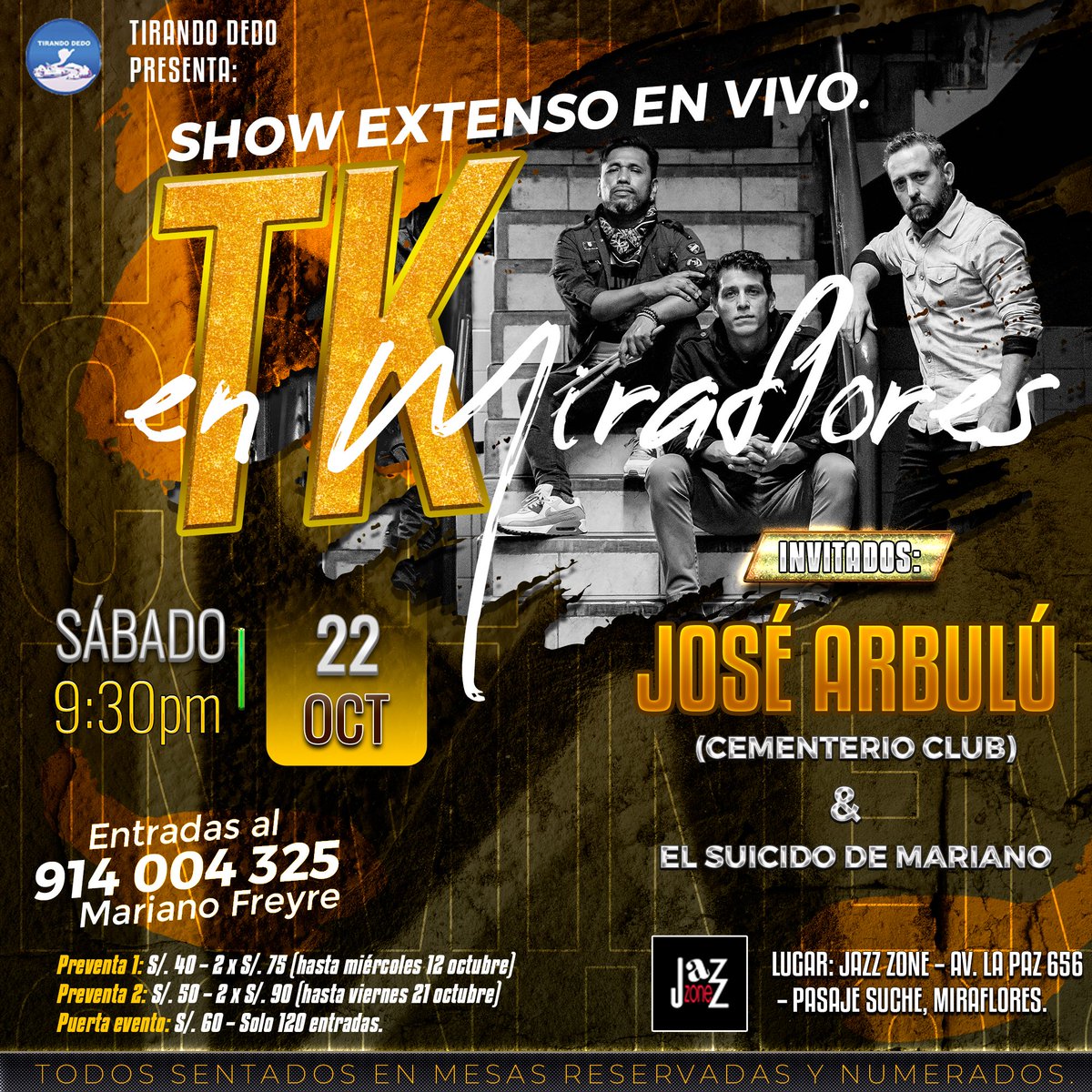 diegodibos's tweet photo. ¡@tkperu viene con todo en #octubre! 🤘😎 Tenemos dos fechas mostras este mes, checa toda la info en los flyers. ¡Nos vemos!
#diegodibos #rock #conciertos #conciertosperu #conciertos2022 #JazzZone #musicaenvivo #cantautor #bandaderock #tkperu @JazzZonePe @joinnus https://t.co/CAHX1BRAtO