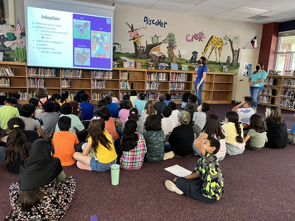 misspopowitz's tweet photo. Thank you to the @sahumane for visiting @NISDCNE third grade and teaching us about your organization! #AdoptDontShop https://t.co/mHB7tWJ8C7