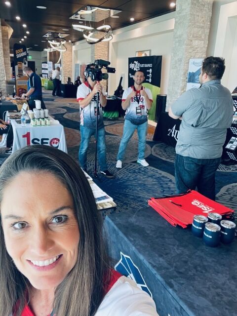 Lancebachmann's tweet photo. Did you catch our LIVE In The Den podcast on stage today? Or Lance’s presentation on how to grow a $100 million dollar home services business?? If not, there’s still time to chat with us tomorrow @ #VerticalTrack for a free #digitalmarketing consultation! #HomeServices https://t.co/VhhXA7qMF6