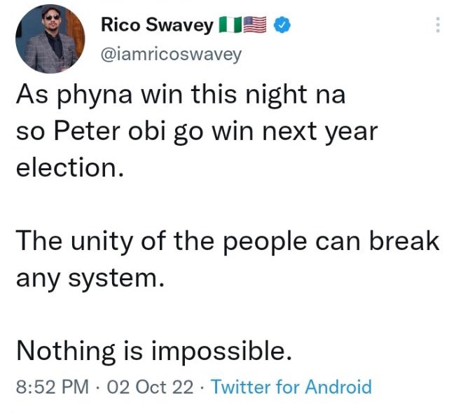 joshuachinedu19's tweet photo. #ForRico #PeterObiForPresident2023 https://t.co/iHEFz3pQSE