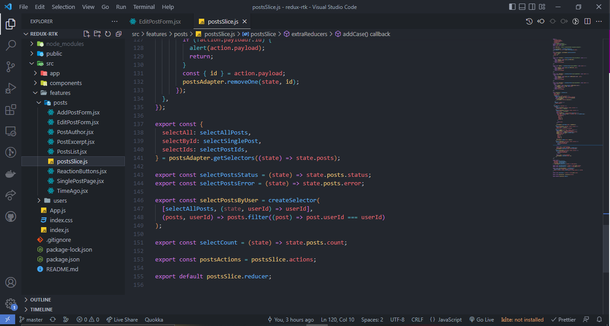 _SpideyMo's tweet photo. Day 44: I dived more into RTK and used createSelector to memoize posts.

And learned about createEntityAdapter and state normalization which I didn't know about before! so I used the in my blog CRUD operations.

Github: https://t.co/2MN5sLHjuC

#100DaysOfCode #React #Redux #RTK https://t.co/mrS1OSPIio