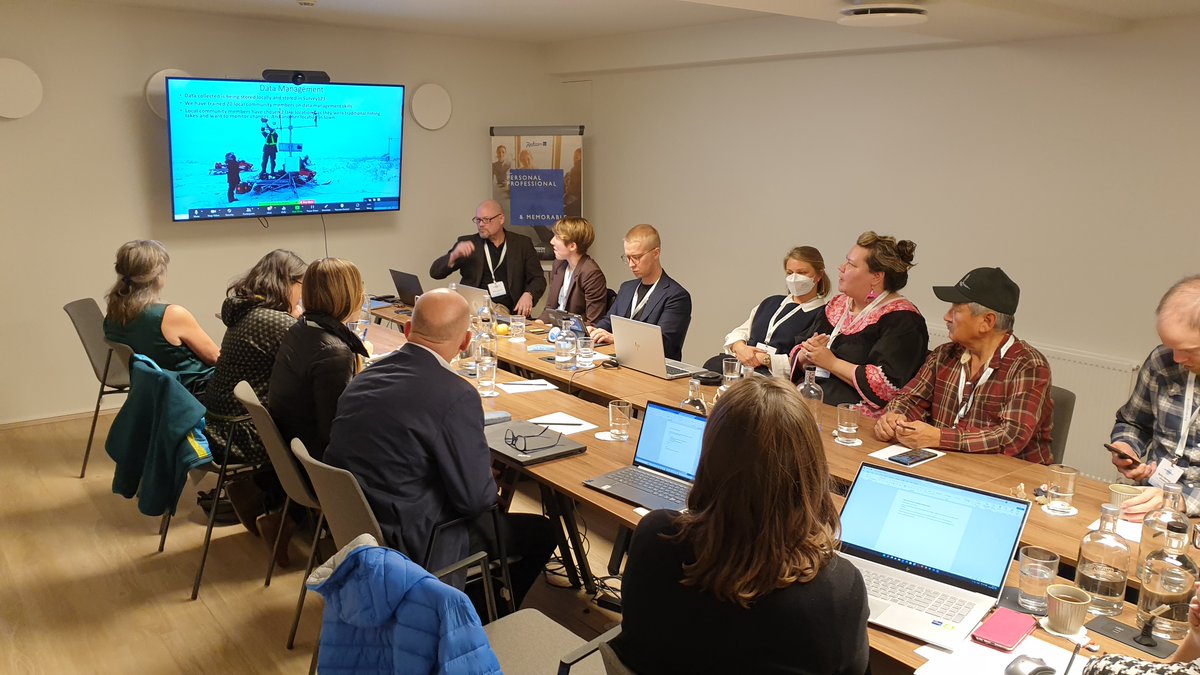 Kendyce Cockney, the Tuktoyaktuk Community Corporation (TCC) Project Manager presents their inspiring project work at the side event at the @_Arctic_Circle assembly 2022 on #Permafrost as a #Shared_Arctic_Variable, organized by @arctic_passion. @AWI_Media