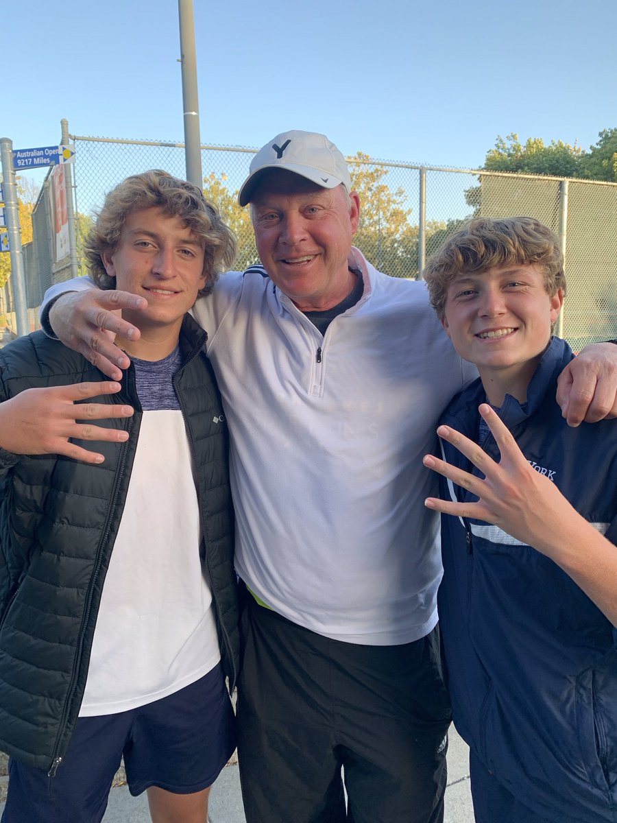 YorkDukesAD's tweet photo. Jaxson Alexander and Charlie Van Gomple pick up another big win in the quarterfinals as they defeat GICC 6-3, 5-7, 10-4! They advance to the semifinals and are guaranteed a Top 4 finish! It was a great day for ⁦@yorkduketennis⁩ #yorkdukes https://t.co/x48WyEybo7
