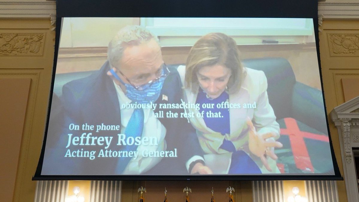 thehill's tweet photo. Dramatic video shows Pelosi, Schumer making urgent calls on Jan. 6 https://t.co/WyxWfowT5A https://t.co/L1mBbcthyh
