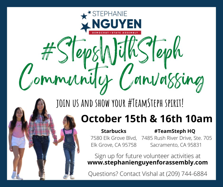 📢Attention #TeamSteph! We are meeting at both Sacramento &amp; Elk Grove this weekend! Looking for any weekend plans? Join us for #StepsWithSteph and show your team spirit!