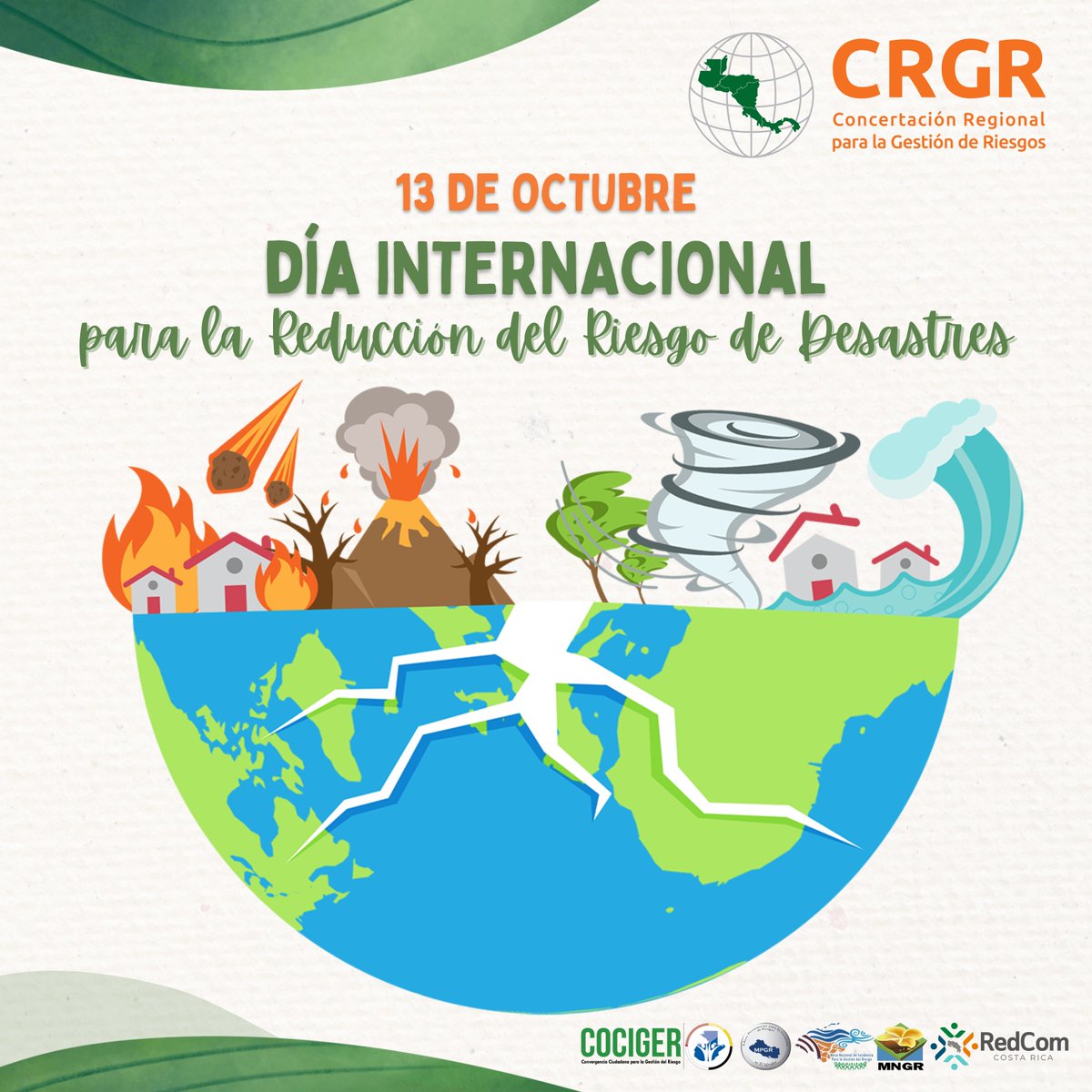 CRGR_CA's tweet photo. Este 13 de octubre se conmemora el Día Internacional para la Reducción de los Desastres #DIRRD
Este año, @CRGR_CA se suma al llamado de 
@UNDRR de promover la #Meta7 del #MarcoDeSendai con el propósito de promover una cultura de #ReducciónDelRiesgoDeDesastres a nivel mundial. https://t.co/9f2KDd18CN
