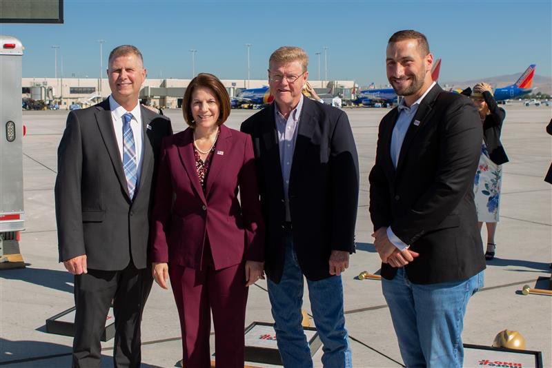 RenoAirport's tweet photo. Today we announced a $520M project with @sencortezmasto @MarkAmodeiNV2 @mayorschieve and airline partners to build two new concourses as part of our #MoreRNO program and officially broke ground on our Ticketing Hall expansion. https://t.co/Fz51IQNMhz