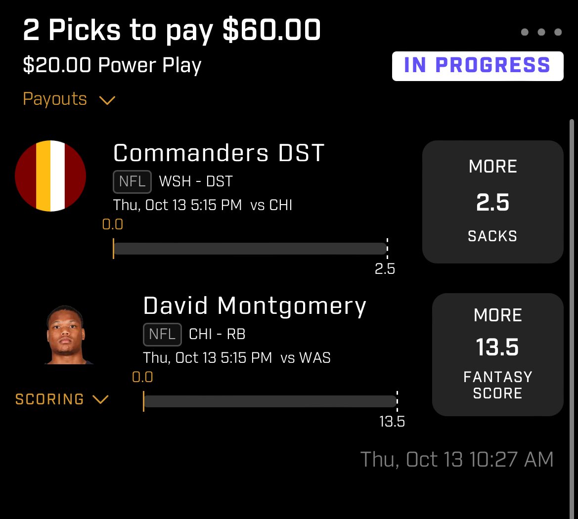 TUFF_Fantasy's tweet photo. @SportsGuyDavid plays for TNF! 

Wanna get in on sports gambling? Check the link 👉🏽 And Use my personal link to get a 100% deposit match up to $100. https://t.co/eH9DyYUVyQ

Tail or bail? 

#DonationStation #SportsGambling #PrizePicks https://t.co/4sZTYEplRT