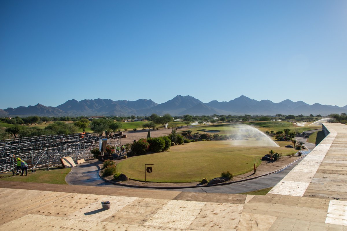 WMPhoenixOpen's tweet photo. Construction at the loudest hole in golf is officially underway. We can't wait to host the best fans in golf!! https://t.co/wK6Ice8yoT