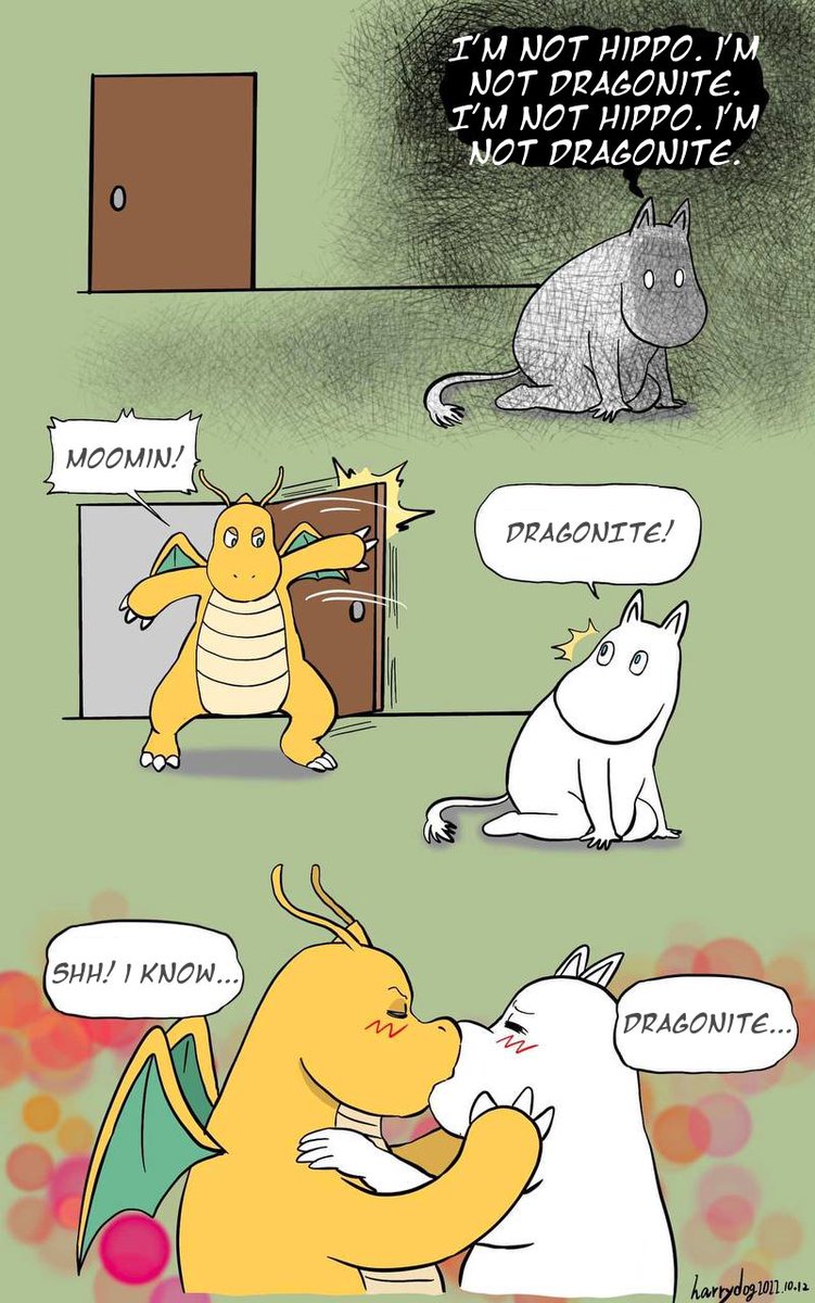 lewdart_'s tweet photo. THAT ESCALATED QUICKLY.

#pokemon #dragonite #moomin https://t.co/5eckudUKy3