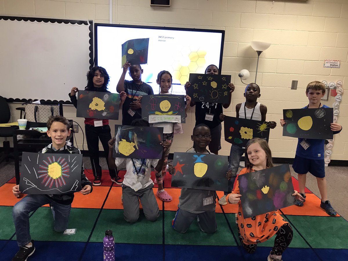 Ale (@ale25521731) on Twitter photo Kids drew the mirror of the James Webb Telescope and galaxies around it. 😃<a href="/RSP21stCCLC/">Reach for the Stars Program</a> <a href="/bakerelembears/">Baker Elementary</a> Kids drew the mirror of the James Webb Telescope and galaxies around it. 😃<a href="/RSP21stCCLC/">Reach for the Stars Program</a> <a href="/bakerelembears/">Baker Elementary</a>