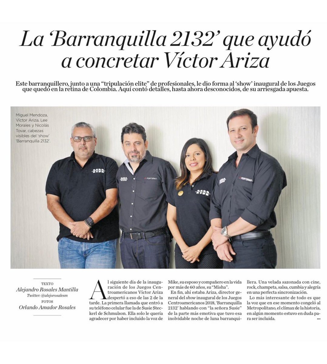 VictorArizaG's tweet photo. de Performa para el mundo 🌎 
El 18 de julio de 2018 Barranquilla fue noticia y tendencia en redes sociales. 
La #Barranquilla del futuro como nunca había sido contada.
⬇️⬇️⬇️⬇️⬇️ Gracias al periódico el @elheraldoco por esta entrevista. https://t.co/LCjNDnMLvh