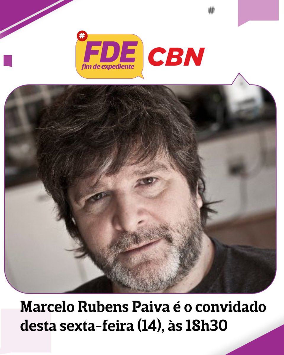 CBNoficial's tweet photo. Nesta sexta-feira (14), a partir das 18h30, @danstulbach e @tecomedina recebem o escritor, dramaturgo e jornalista @marcelorubens no @fdecbn. Acompanhe no site, app ou Youtube da CBN! #FDECBN #NoArNaCBN https://t.co/OUm1HHrzsk