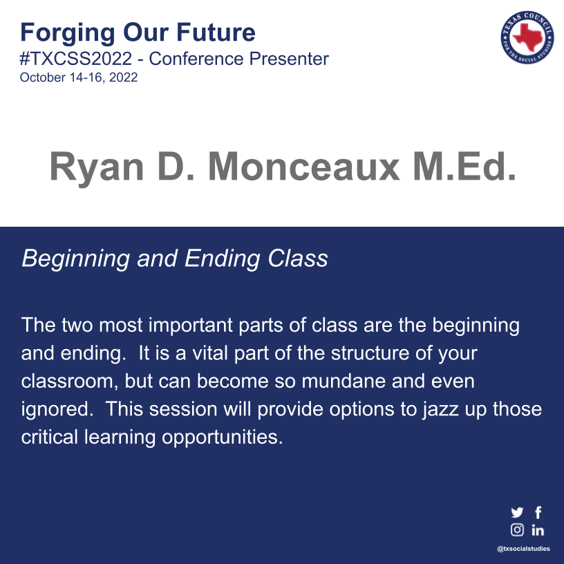 teacherredbeard's tweet image. Looking forward to seeing everyone tomorrow @1:10 in Pioneer 1. #TXCSS2022 #GCGiants #socialstudies