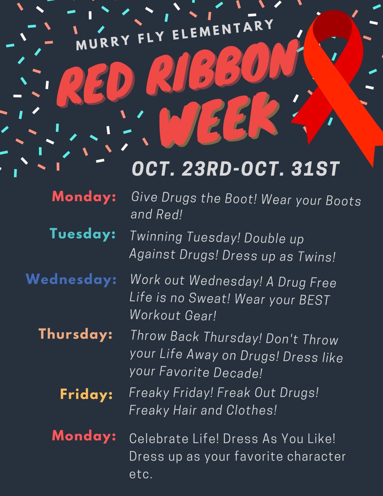 FlyElementary's tweet image. Celebrate Red Ribbon Week with Murry Fly!