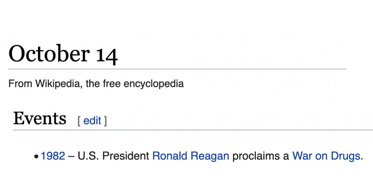 depthsofwiki's tweet image. tomorrow is the 40 year anniversary of the war on drugs