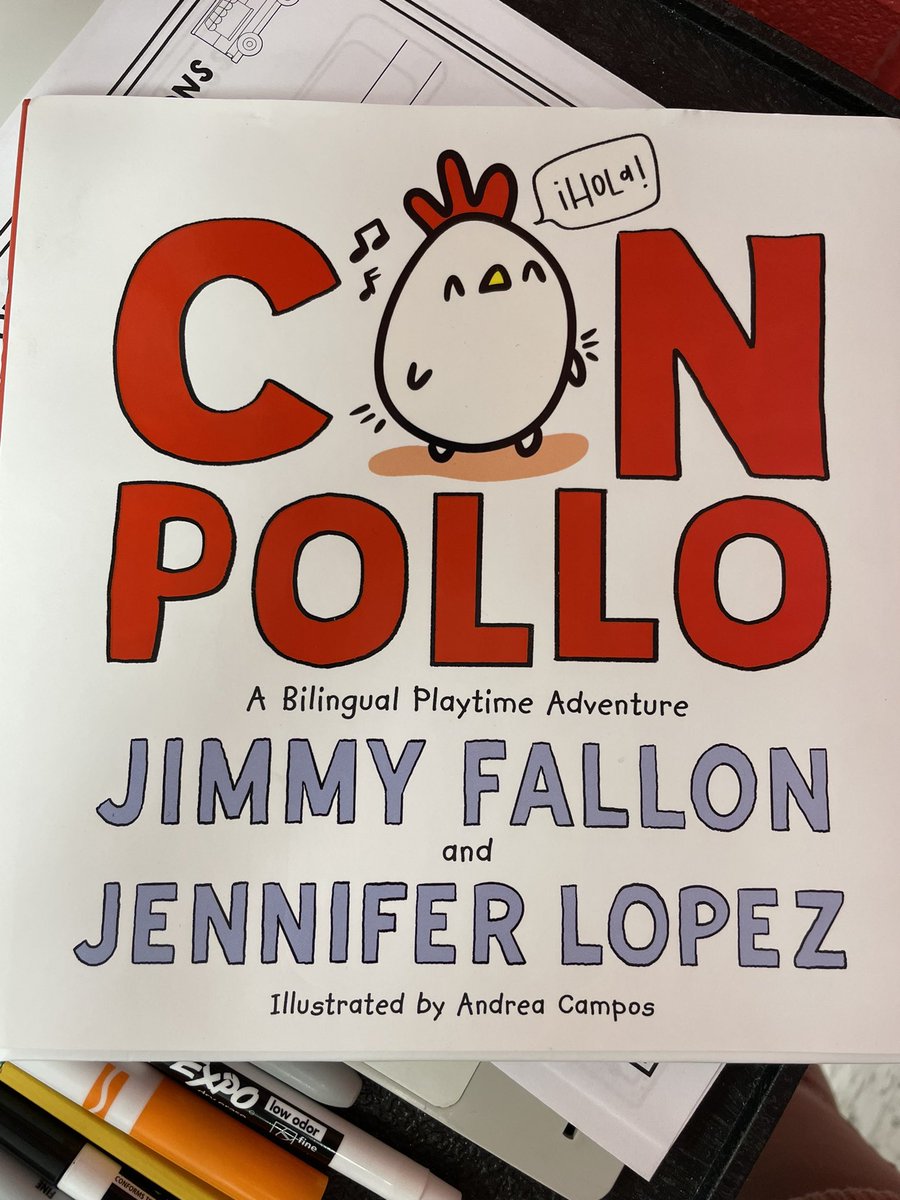 My 4th graders’ (and my!) new favorite read aloud! My students helped me with my Spanish pronunciations, &amp; we all had a good chuckle going on an adventure con pollo! 😂 Thank you <a href="/jimmyfallon/">Jimmy Fallon</a> <a href="/JLo/">jlo</a> for writing such a fun book! #SumnerAchieves