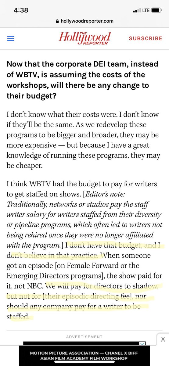 LukeFJensen's tweet photo. I don’t think I’ve seen a single person talking about this, but the re-worked WB fellowship will NO LONGER COVER STAFF WRITER SALARIES. 😬😬

https://t.co/hmybUwsnIv https://t.co/lSopEP1aOT